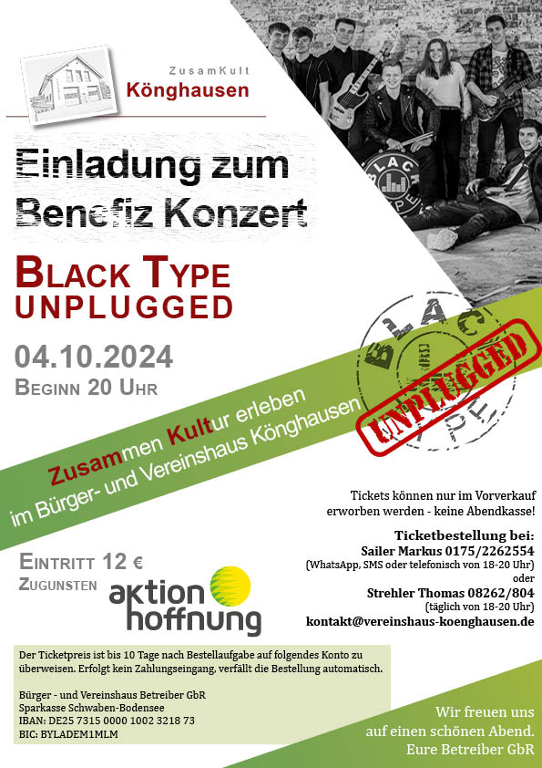 Benefizkonzert BlackType unplugged